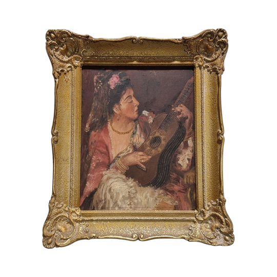 Signed French Oil on Canvas, ‘The Serenade’