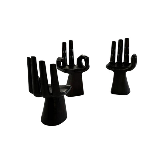 Sculptural Carved Wooden Hand Chairs