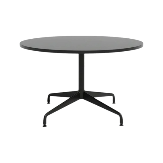 Segmented all black aluminium base table by Charles & Ray Eames for Herman Miller