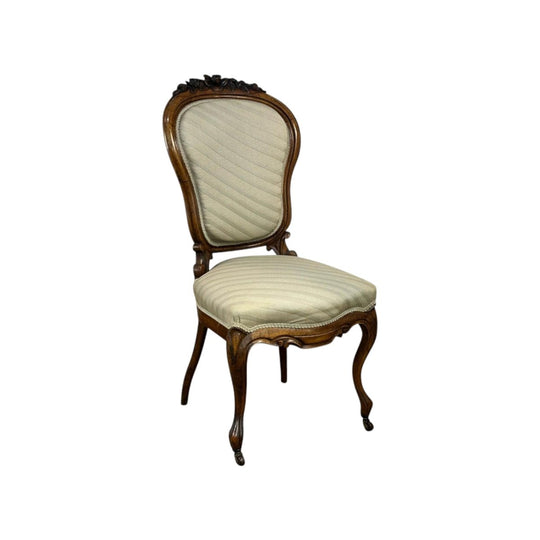 Set 4 French walnut dining chairs c.1870