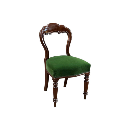Set 4 Victorian shaped balloon back dining chairs