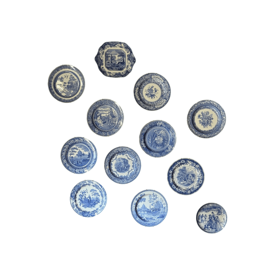 Set Of 12 Vintage Spode Blue Room Collection Plates