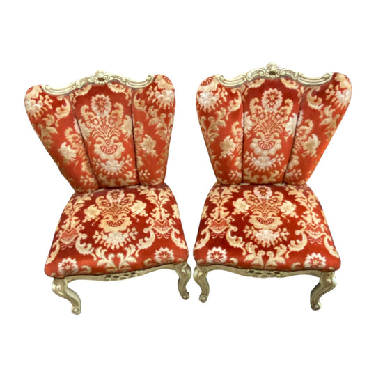Set of 2 French Style Fabric Chairs