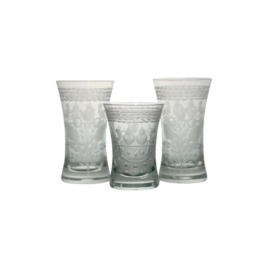 Set of 3 20th-Century Czech-Bohemian Style Glassware