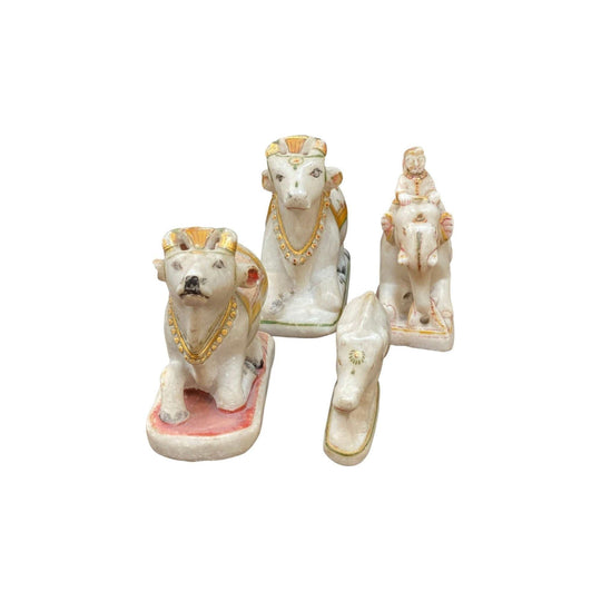 Set of 4 19th-Century Indian Alabaster Animals, c.1860