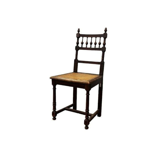 Set of 4 French walnut dining chairs c.1890