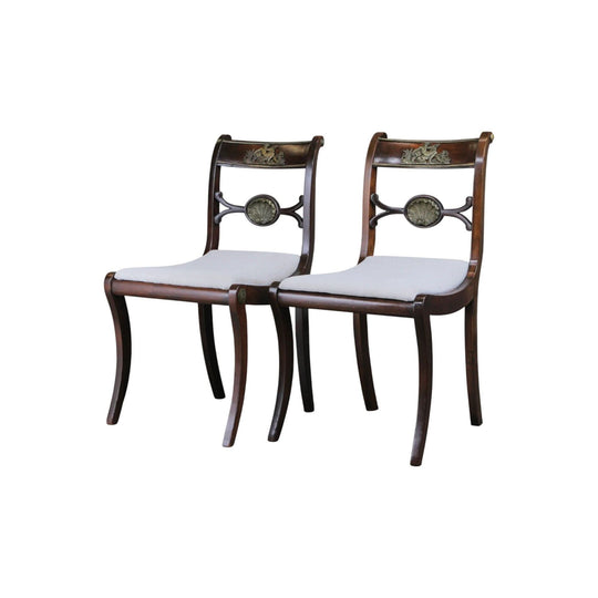 Set of 4 Regency Mahogany Chairs with Neoclassical Mounts