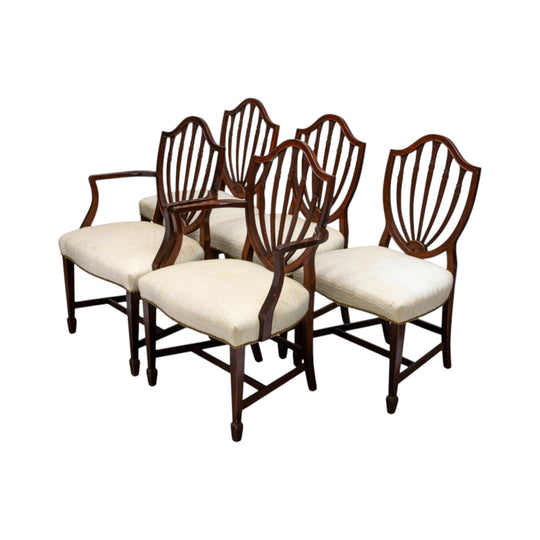 Set of 5 Hepplewhite Style Dining Chairs
