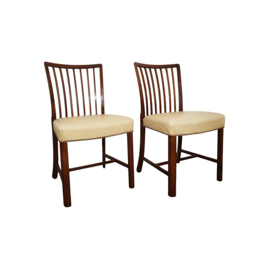 Set of 6 Jacob Kjaer Dining Chairs in Oak and Leather