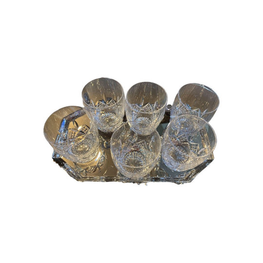 Set of 6 Stuart Crystal Glengarry Water, Juice or Whisky glasses. Stamped Stuart England.