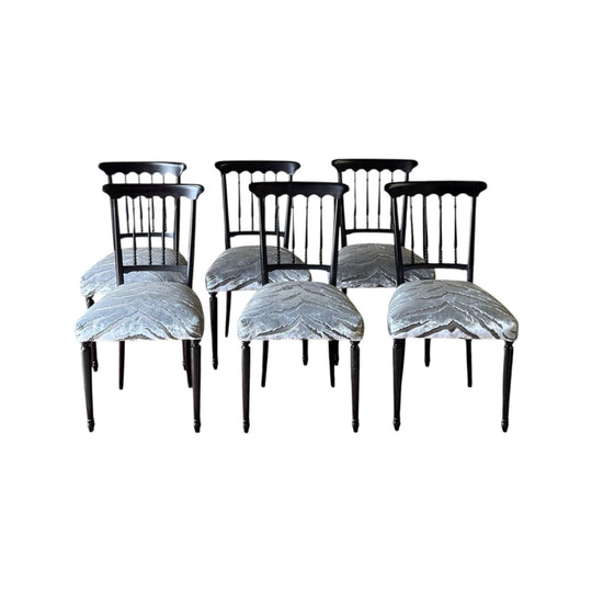Set of 6 Vintage Napoleon III Style Chairs in Catherine Martin Velvet