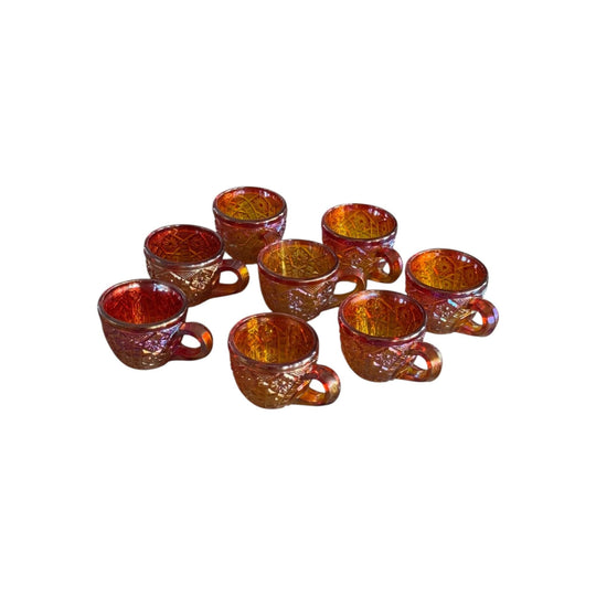 Set of 8 Indiana Glass Iridescent Glasses