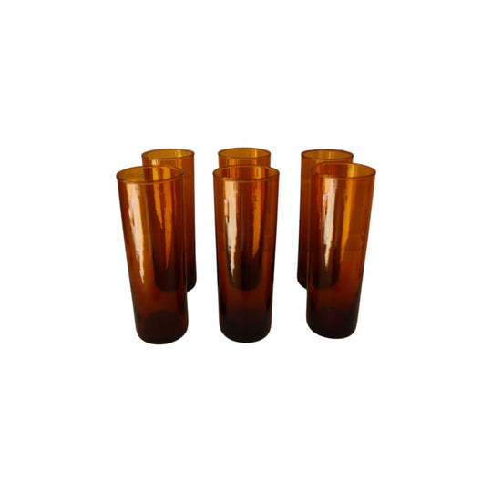 French Amber Tall Glasses (6)