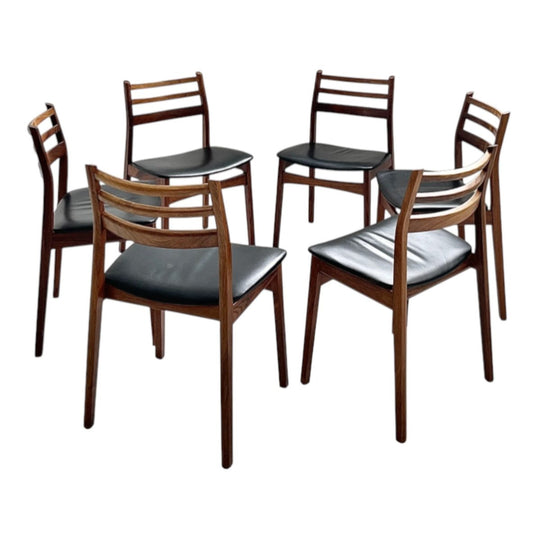 Set of six Henning Kjærnulf Rosewood Chairs