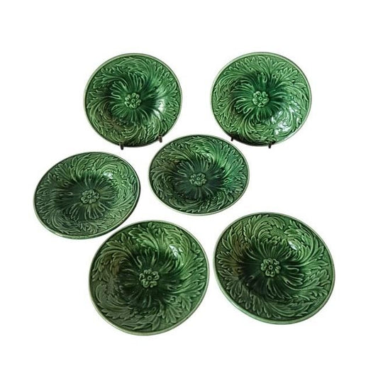Set of six small majolica plates C. 1870