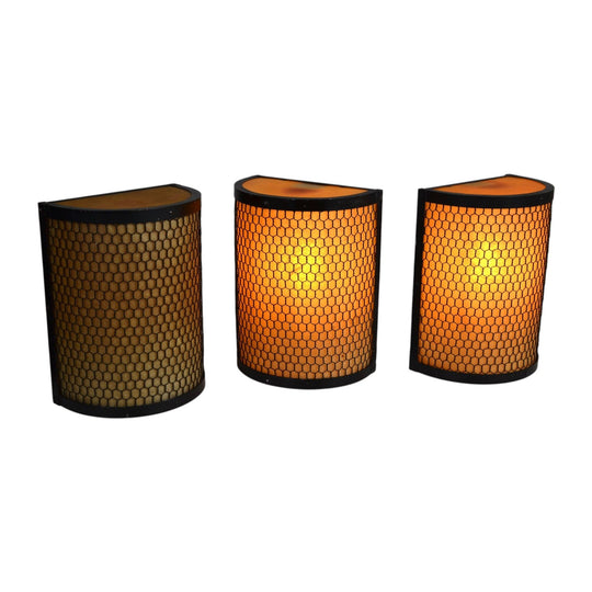 Set of three vintage Japanese lantern wall sconces - highly rare & unique