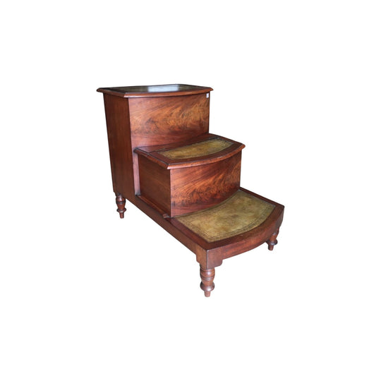 Set of Victorian mahogany bed steps