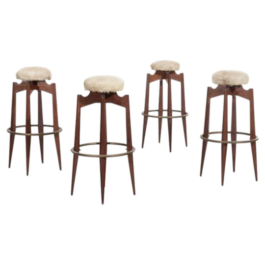 Set of x 4 bar stools: PIER LUIGI COLLI 1895-1968