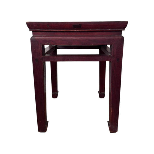 Side Tables Pair Solid Timber Oriental Style Bedside Tables Red Wood Vintage