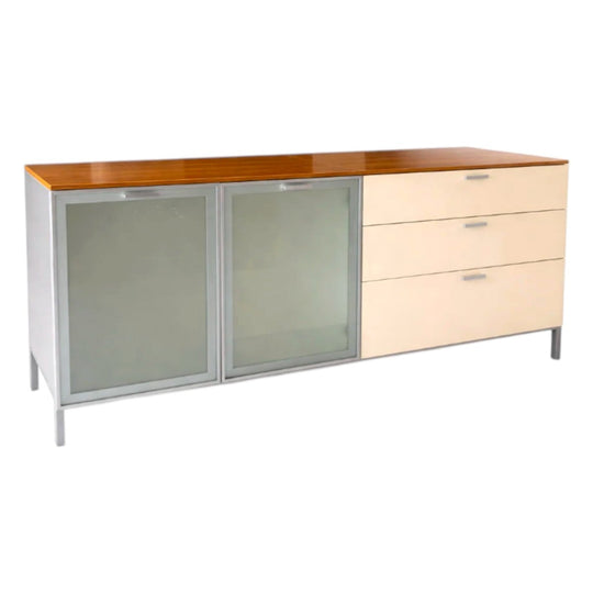 Sideboard Italian Milano Furniture Maple Top Frosted Glass Storage