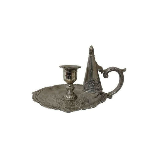 Silver Chamber Stick with Candle Snuffer