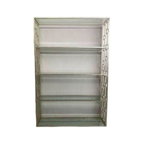 Silver Leaf Etagere Glass Shelves