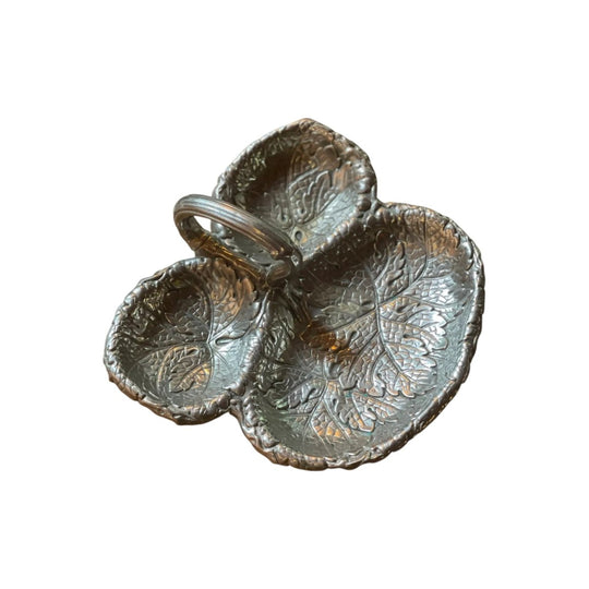 silver leaf serving dish