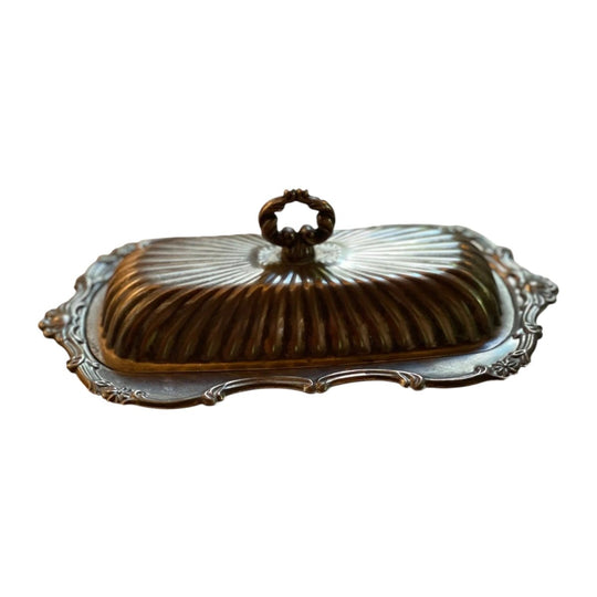 Silverplated butter dish