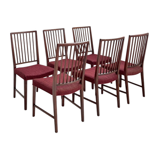 Six Danish Spoke-back Dining Chairs