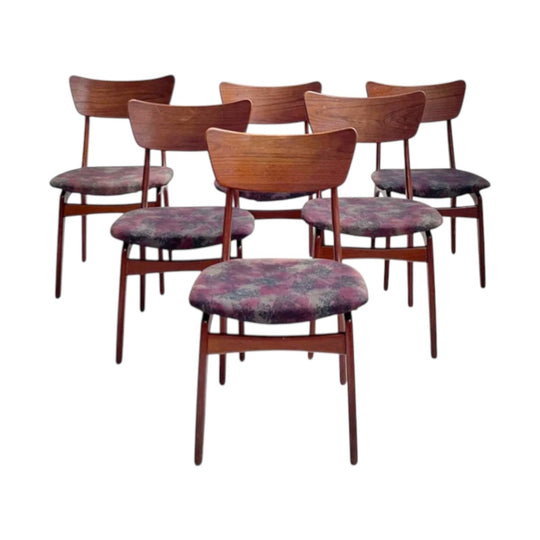 Six Danish Teak Dining Chairs