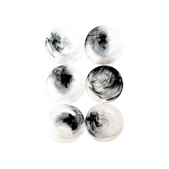 Six 'Mine' Series Glass Plates,  Designed by Ulrica Hydman Vallien (1938-2018) for Kosta Boda, Circa 2002-2010
