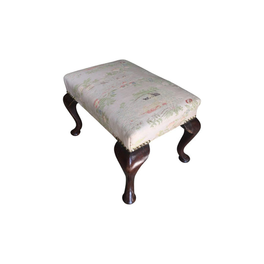 Small early Georgian mahogany stool on Queen Anne shaped legs. c. 1740