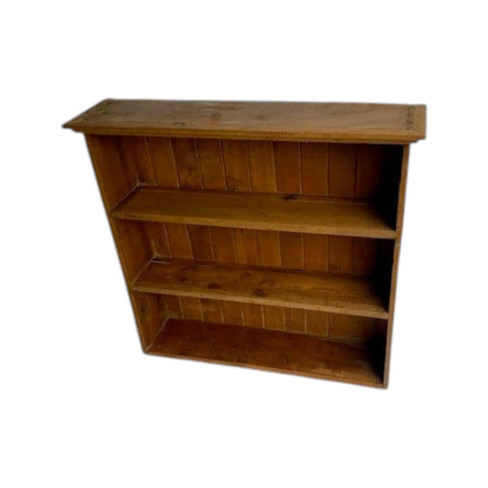 Small late 19thC English pine open shelf cupboard