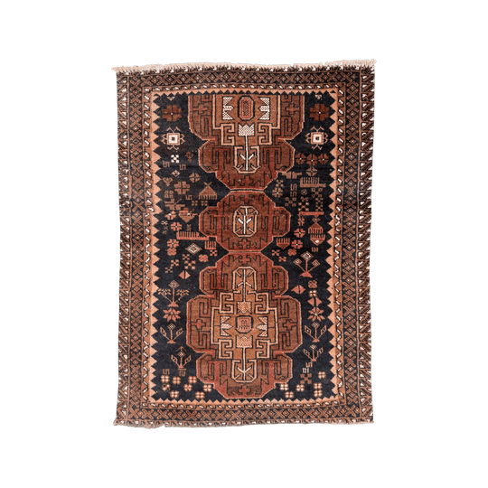 Small Vintage Persian Baluchi Handknotted Carpet (106x74cm)