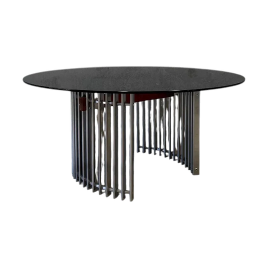 Smoked Glass Dining Table Italy 1970s