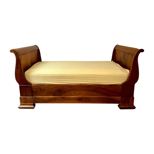 Solid Fruitwood French Empire/Louis - Philippe Bateau Bed, Area of Paris, c. 1835 | Bazaa | Designer, Vintage and Antique Furniture