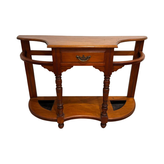 Solid Mahogany Wood English Reproduction Hall Stand with Drawer By Antique Mahogany