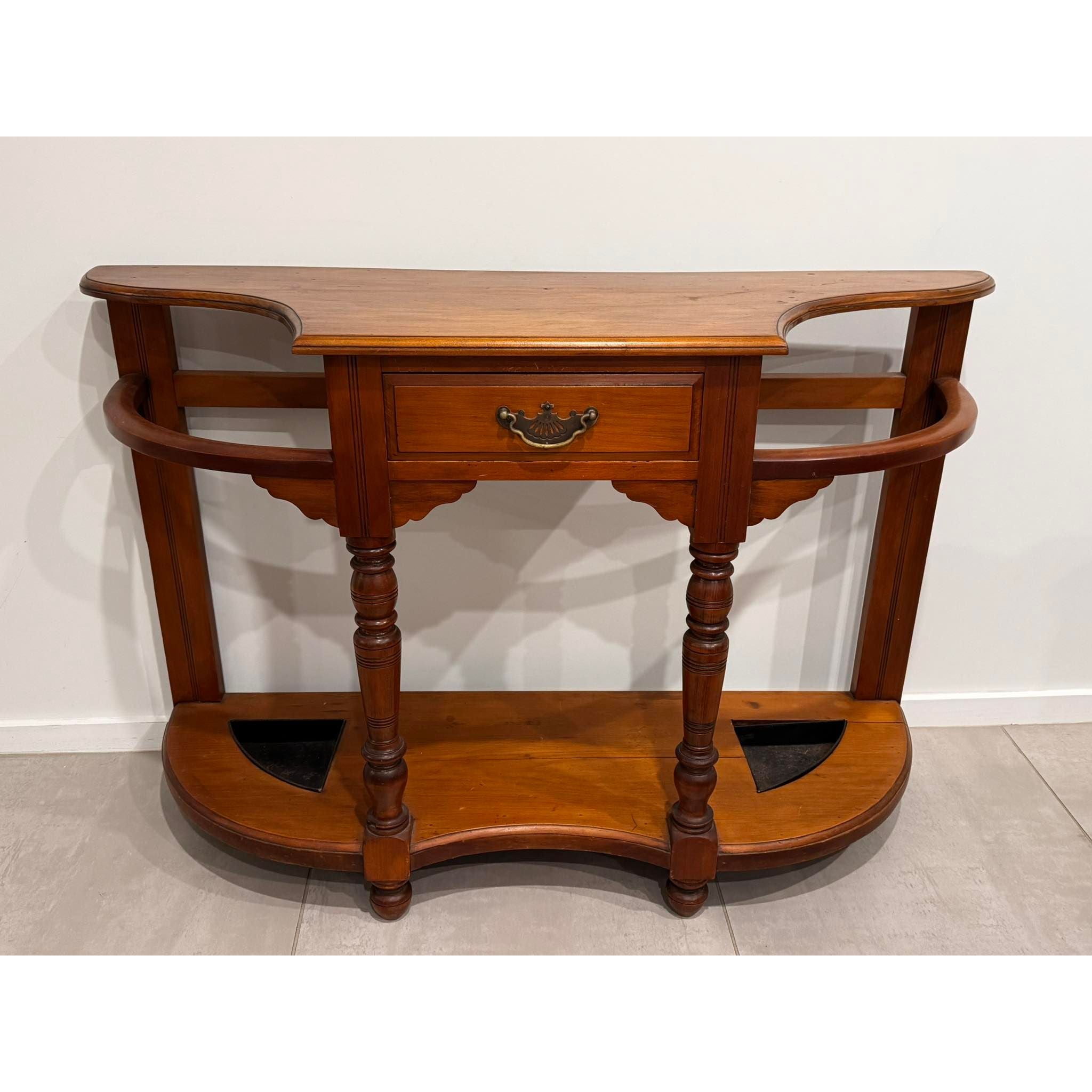 Solid Mahogany Wood English Reproduction Hall Stand with Drawer By Antique Mahogany | Bazaa | Designer, Vintage and Antique Furniture