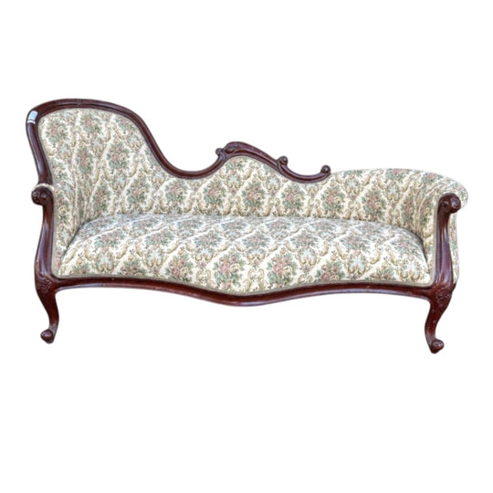 Solid Mahogany Wood French Chaise Lounge