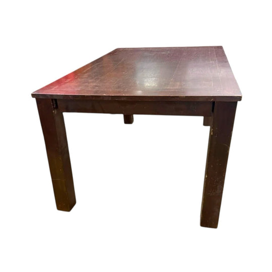 Solid Wood Rectangular Dining Table - Dark Timber Finish