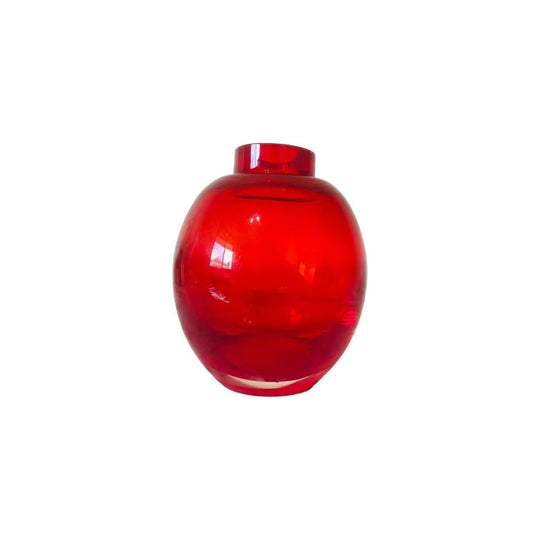 Sorrento Glass Red Bulbous Vase