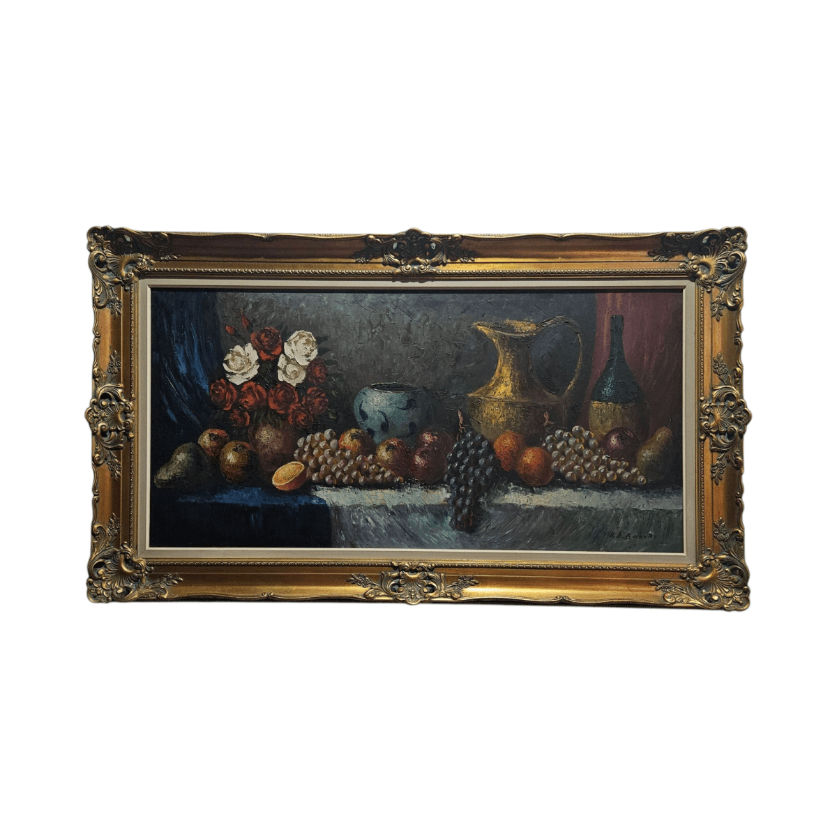 Sourced From France Oil on Canvas Still Life in Decorative Gilt Frame | Bazaa | Designer, Vintage and Antique Furniture