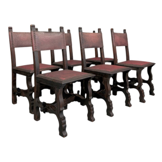 Spanish Dining Chairs Oxblood Leather