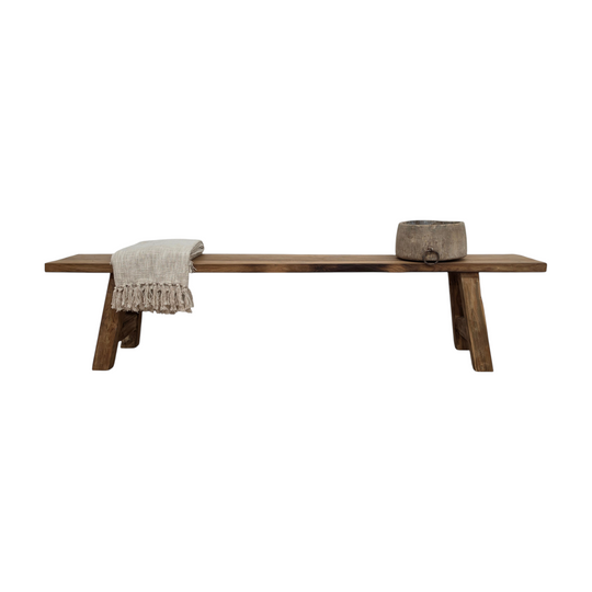 Rustic Natural Recycled Teak Bench Seat