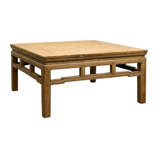 Square Raw Elm Coffee Table