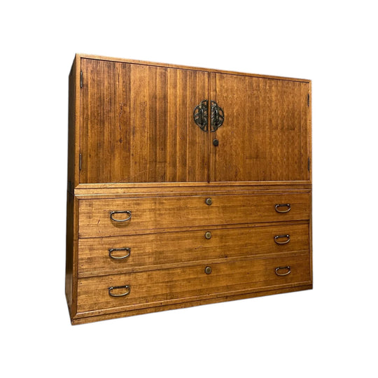 Vintage Japanese Two-Piece Kimono Chest of Drawers - Paulownia | Showa