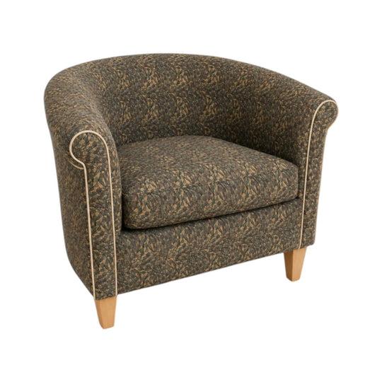 Statement Vintage Art Deco Style Upholstered Tub Armchair Accent Chair
