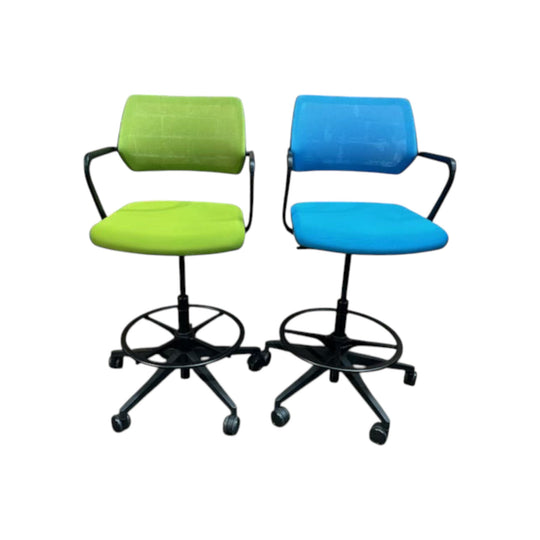 Steelcase Cobi Drafting Height Extended Chair Stools with foot rest ring