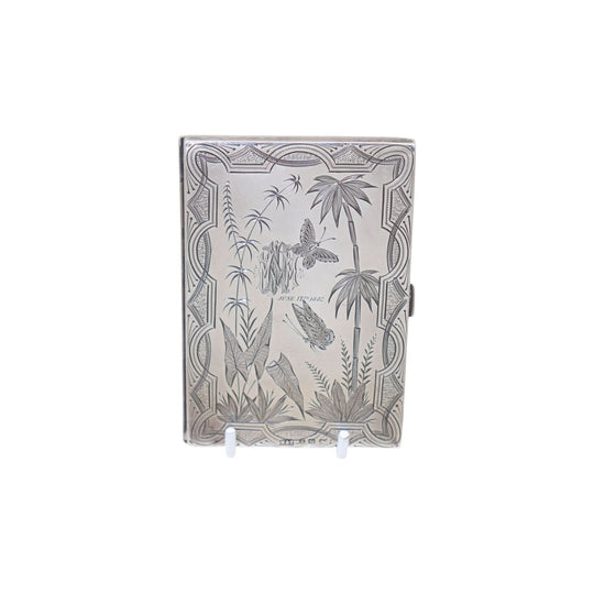 Sterling silver card case with diary and pencil by Hilliard & Thomason