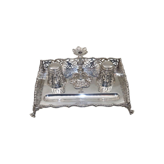 Sterling silver ink stand London 1895